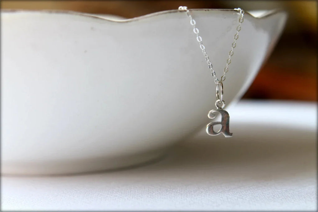 Tiny Typewriter Initial Necklace