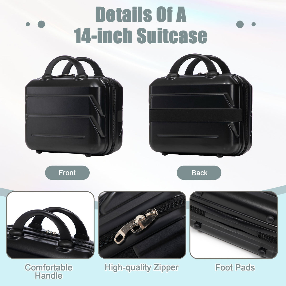 14'/20' 2-Piece ABS Spinner Wheel Luggage Set with Combination Lock