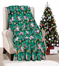 Decor&More Ho Ho Ho Merry Christmas Collection Microplush Holiday Throw Blanket (60" x 50") - Santa