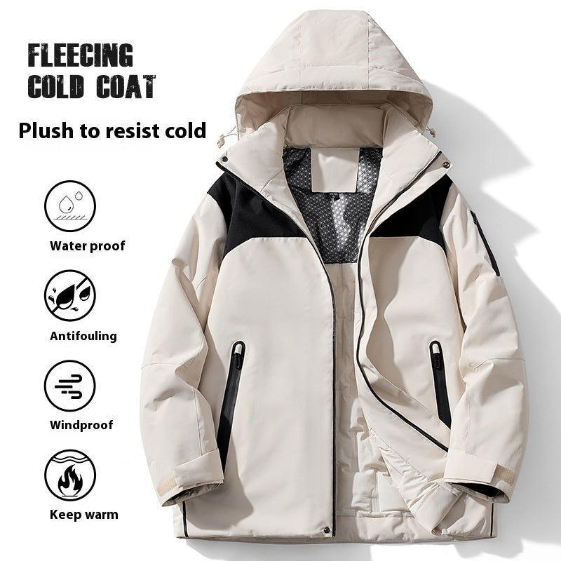 Winter Cotton-padded Coat Shell Jacket Fleece-lined Cold-resistant Windproof Waterproof Antifouling Outdoor