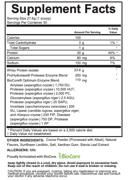 Whey Protein Isolate Chocolate