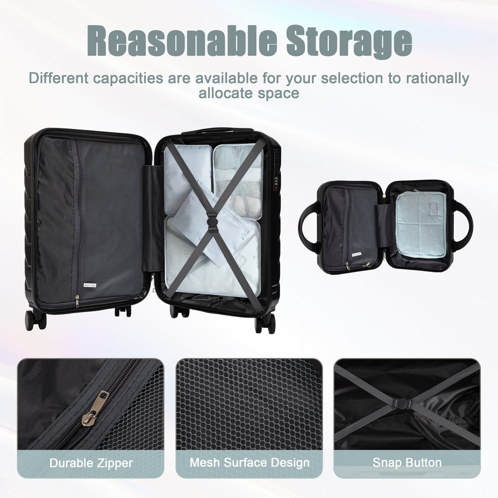14'/20' 2-Piece ABS Spinner Wheel Luggage Set with Combination Lock
