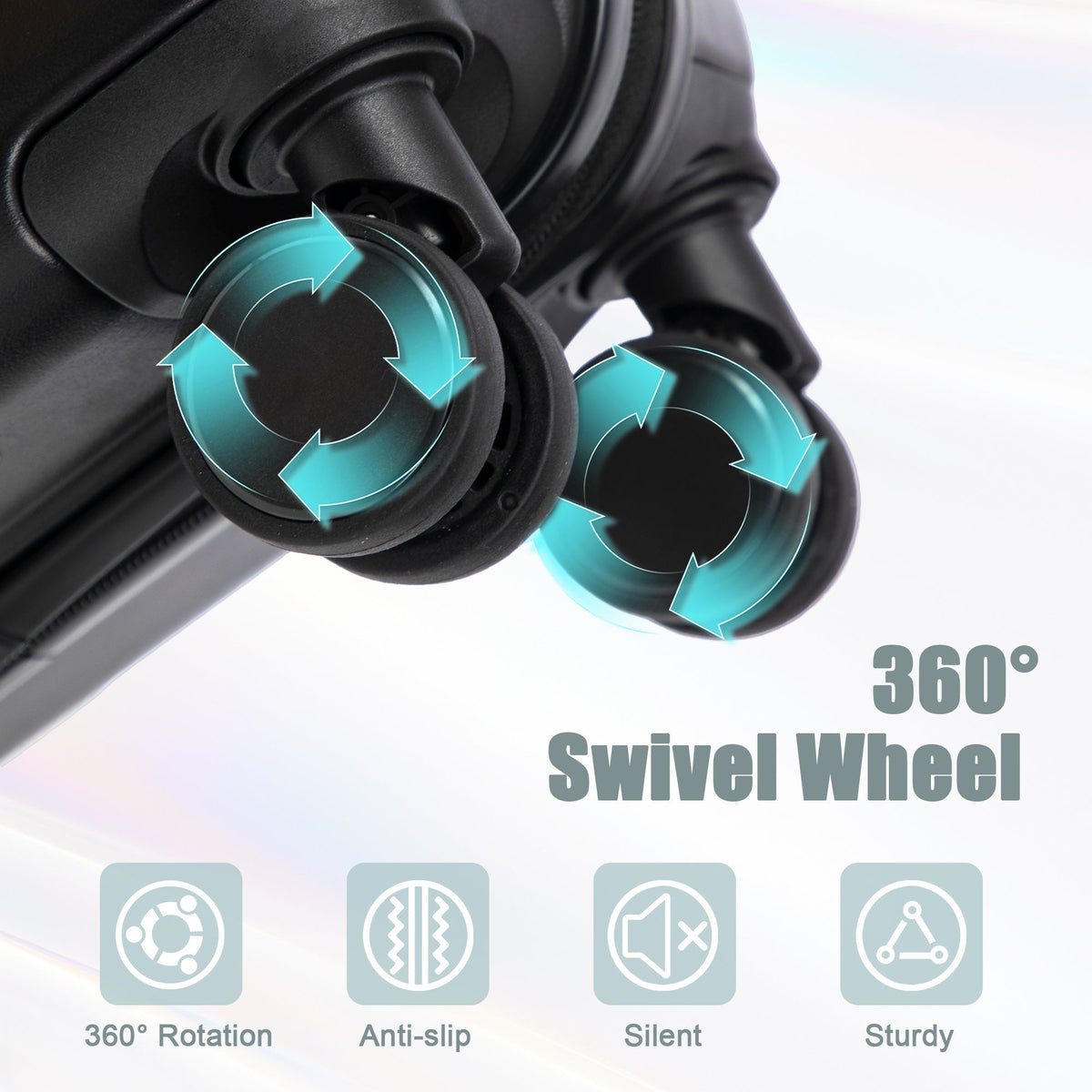 14'/20' 2-Piece ABS Spinner Wheel Luggage Set with Combination Lock