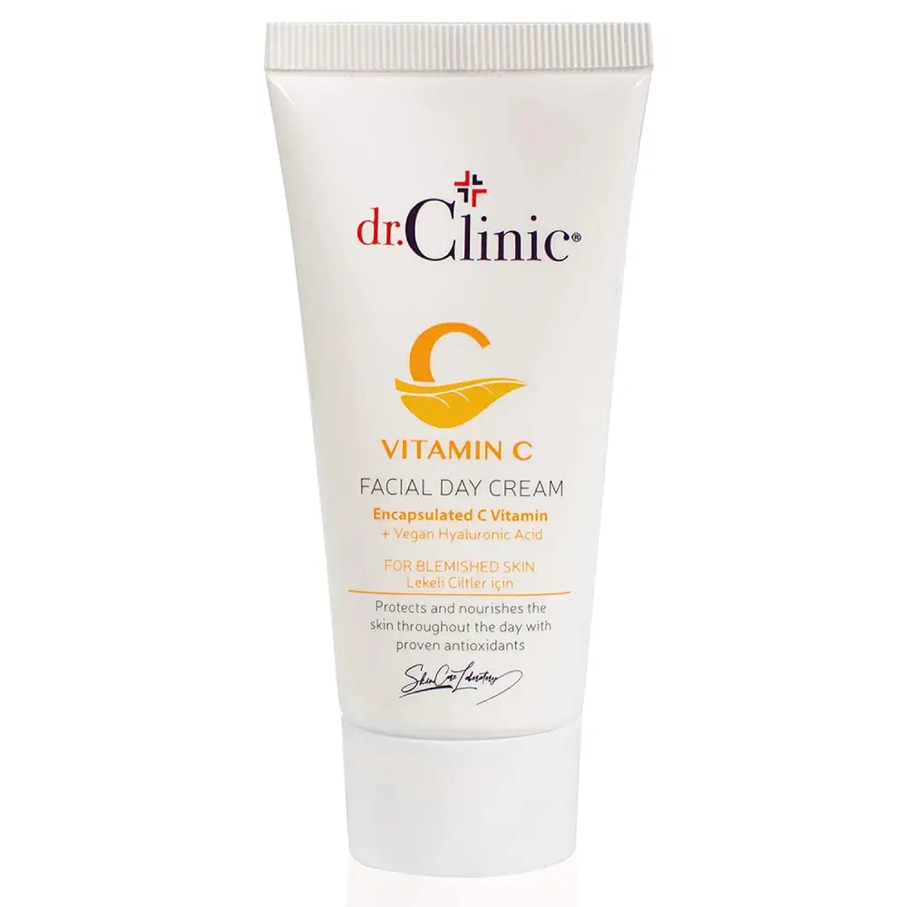 Dr.Clinic Vitamin C Facial Day Cream | Moisturizer for Dry Skin | Dark Spots and Wrinkles | Hyaluronic Acid, Argan Oil, 1.69 Fl.Oz