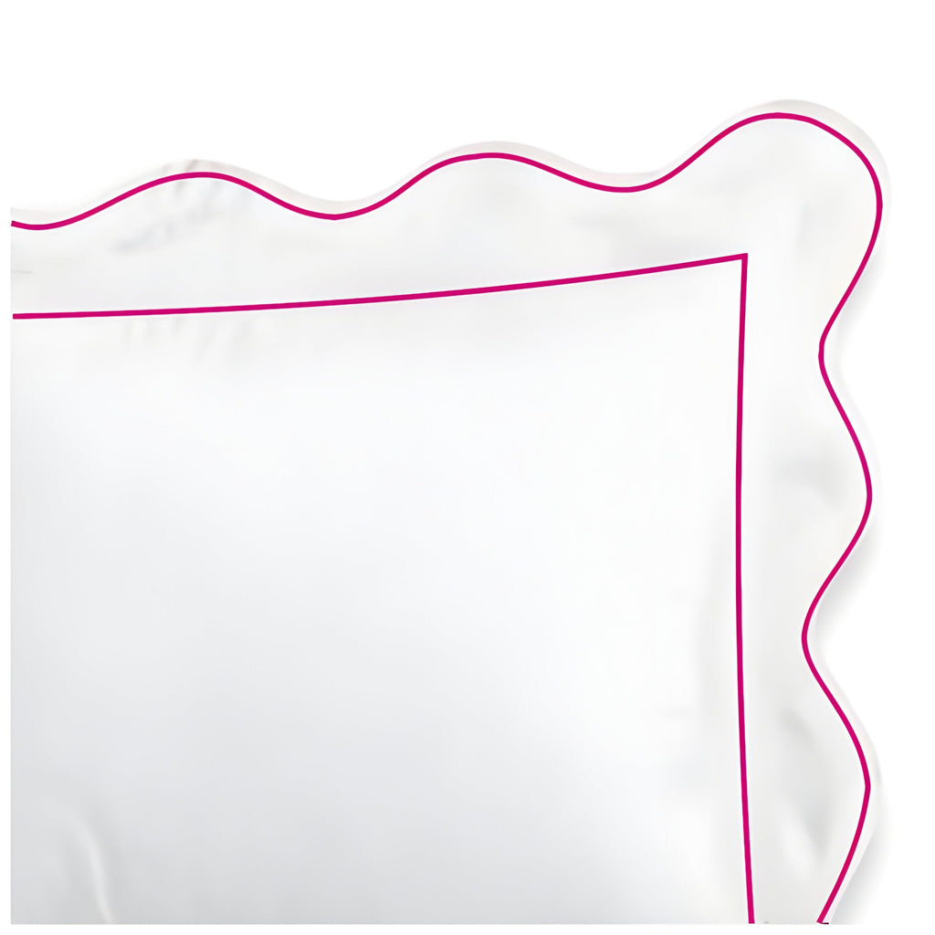 400TC Cotton Scallop Embroidery & Border Sateen Solid Duvet Cover Set