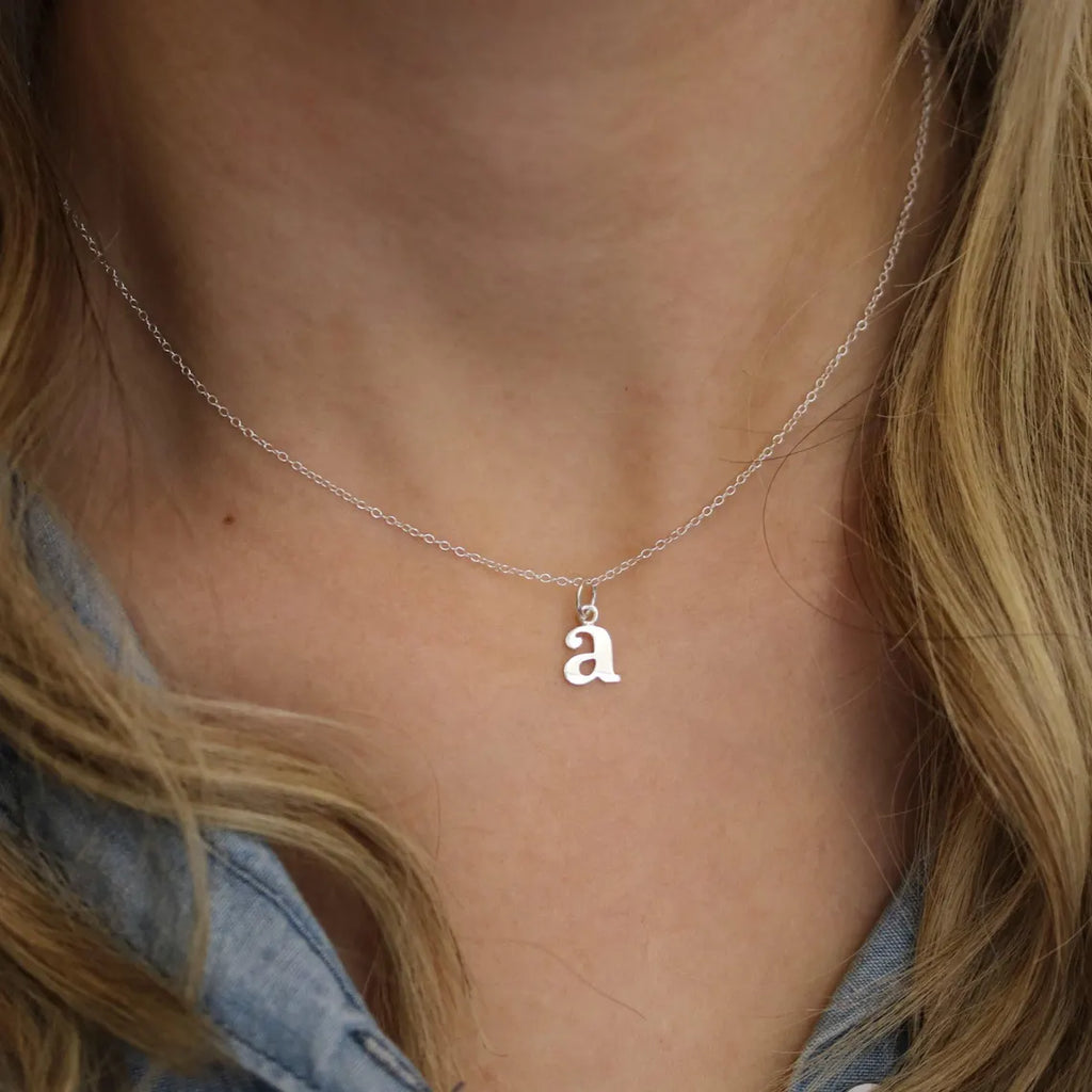 Tiny Typewriter Initial Necklace