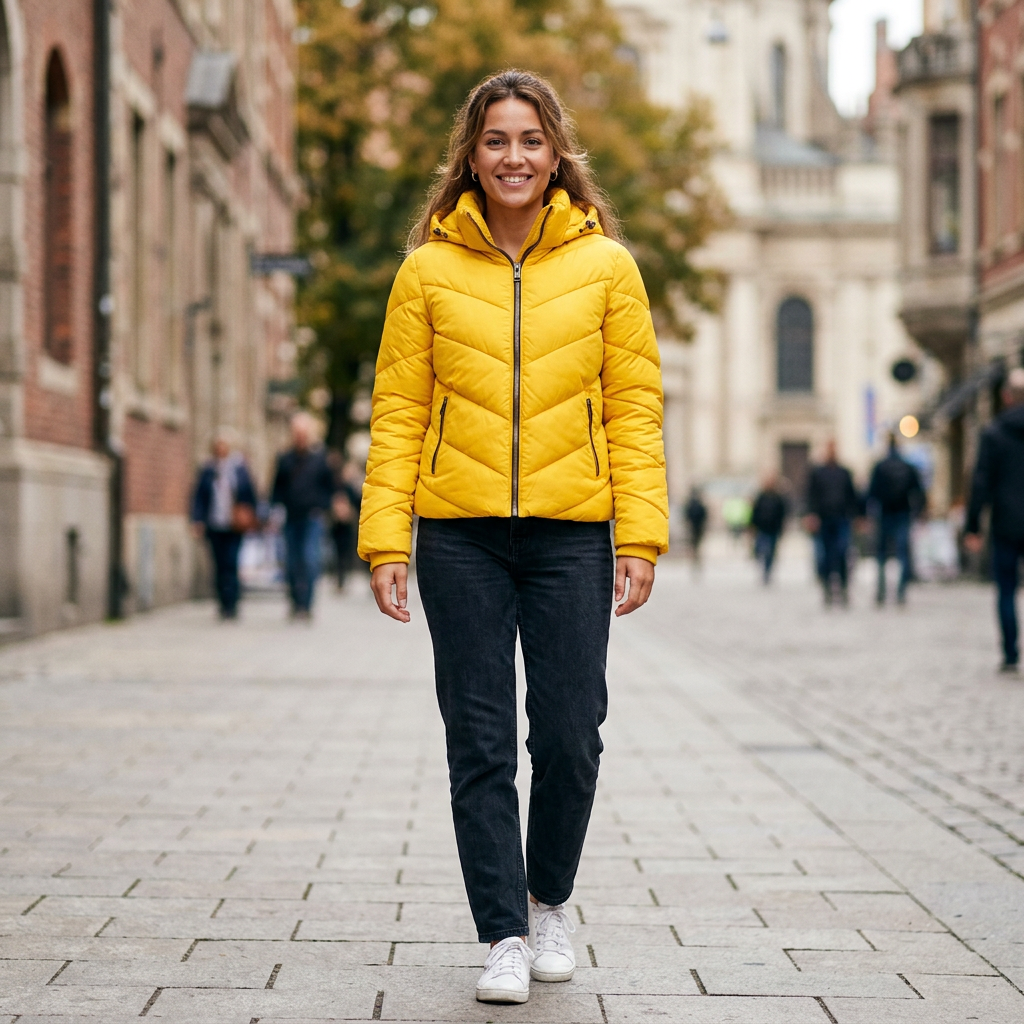 Women's Winter Puff Jacket - Yellow