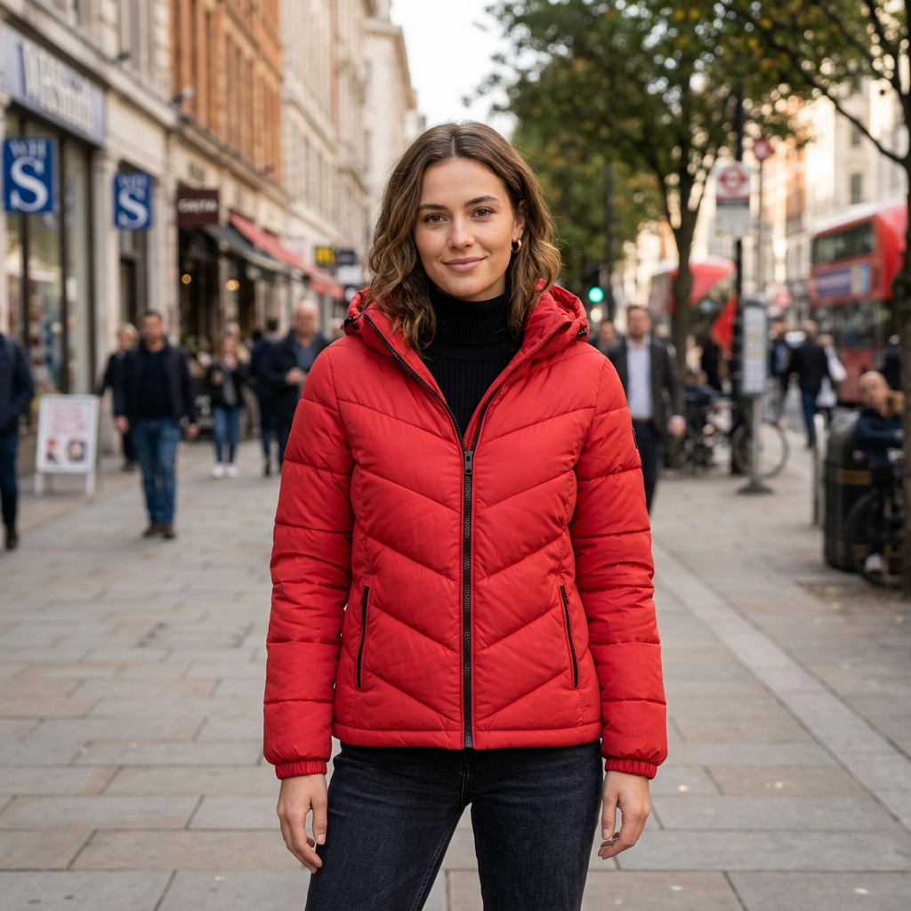 Women's Winter Puff Jacket - Red