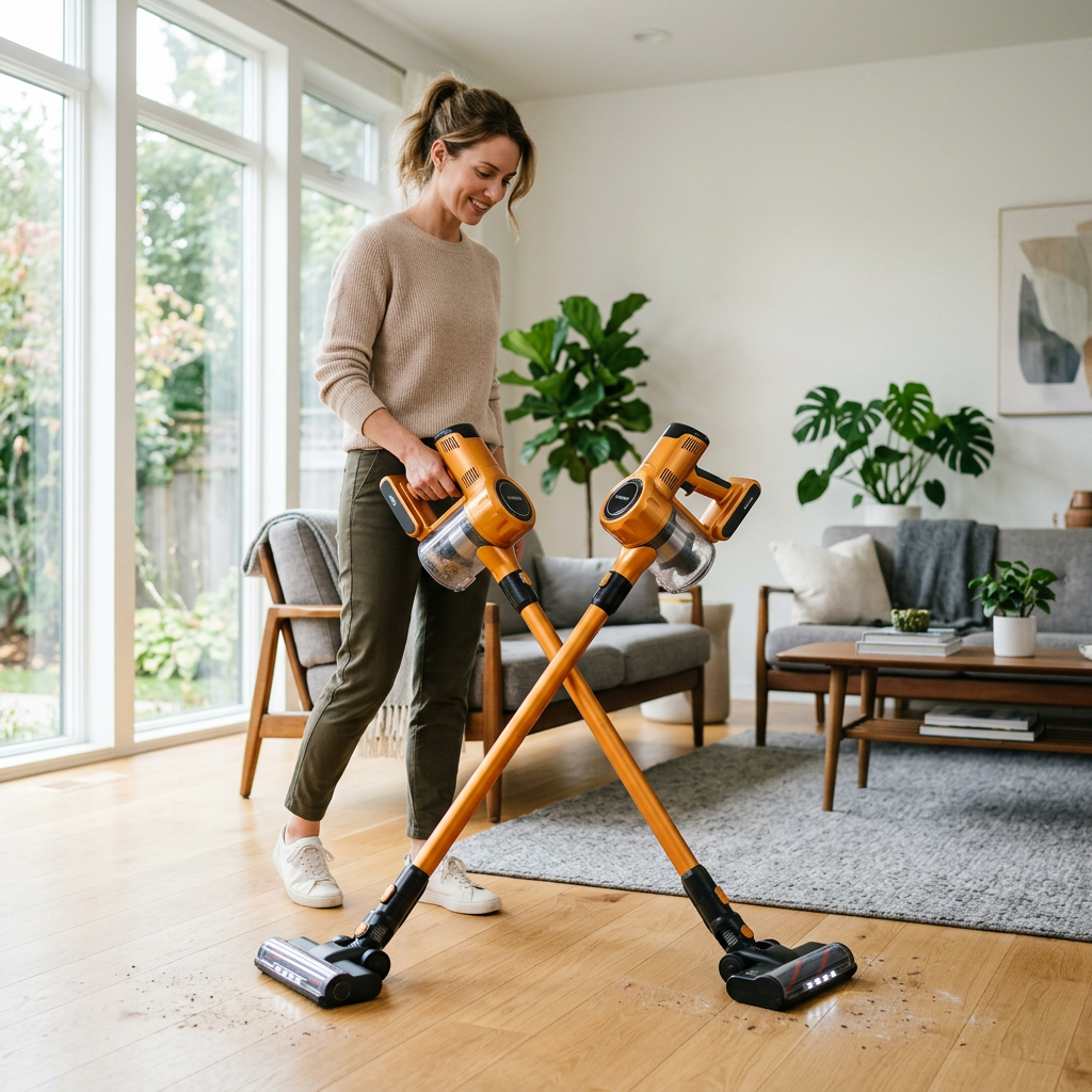 Honiture X7 Cordless Vacuum - in use lifestyle indoor