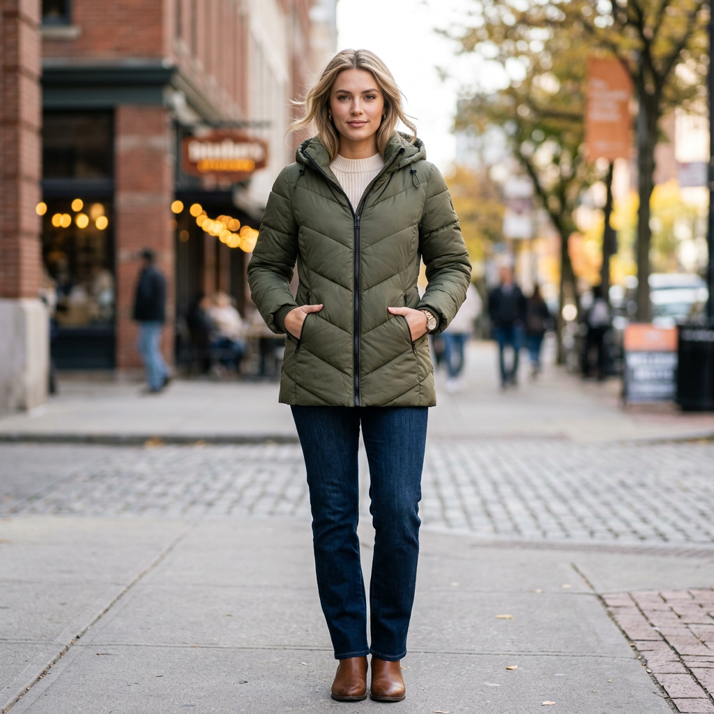 Women's Winter Puff Jacket - Green