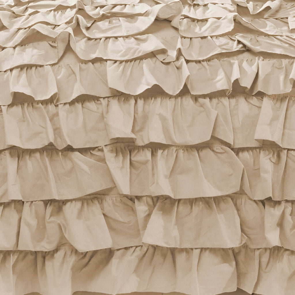 400TC Sateen Solid Cotton Waterfall Ruffle Duvet Cover Set