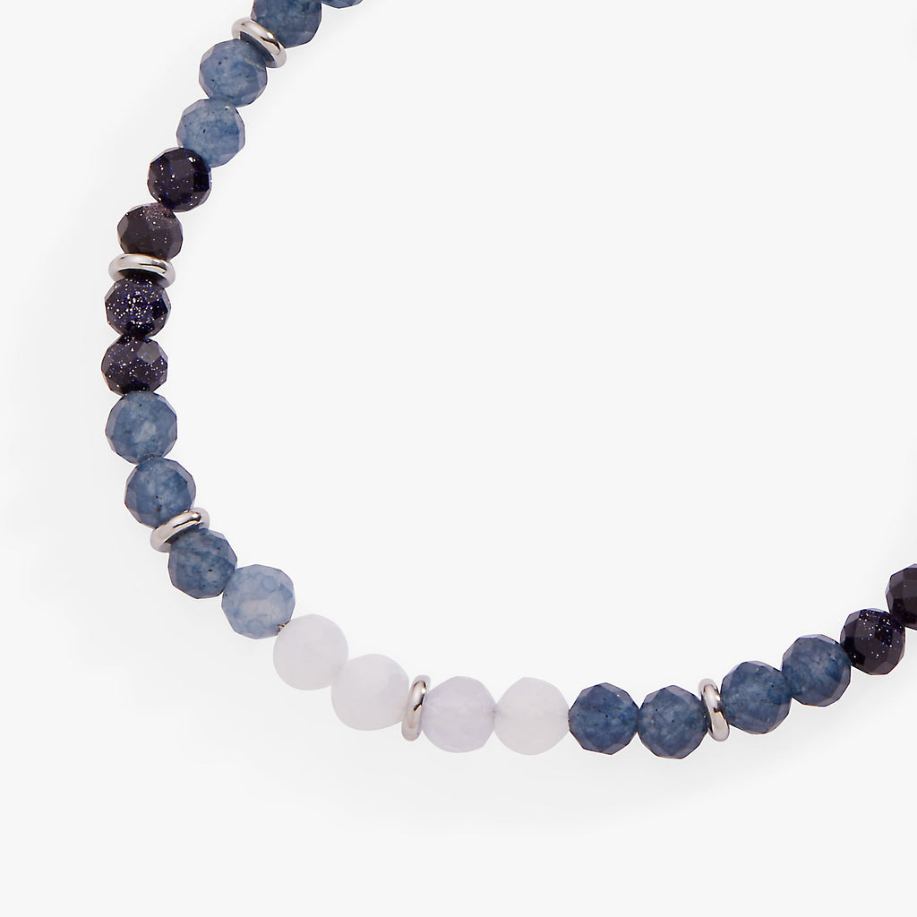 Blue Ombre Semi-Precious Beaded Anklet