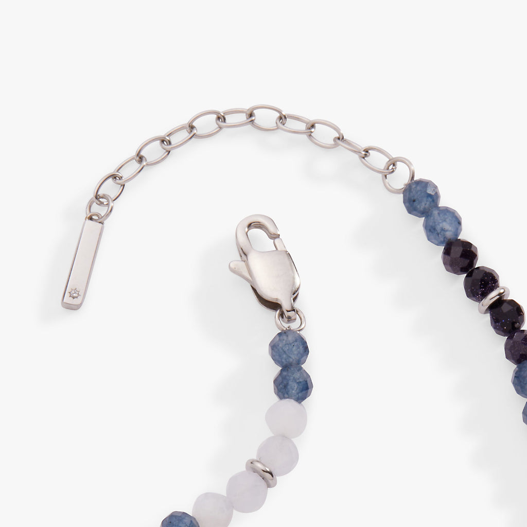 Blue Ombre Semi-Precious Beaded Anklet
