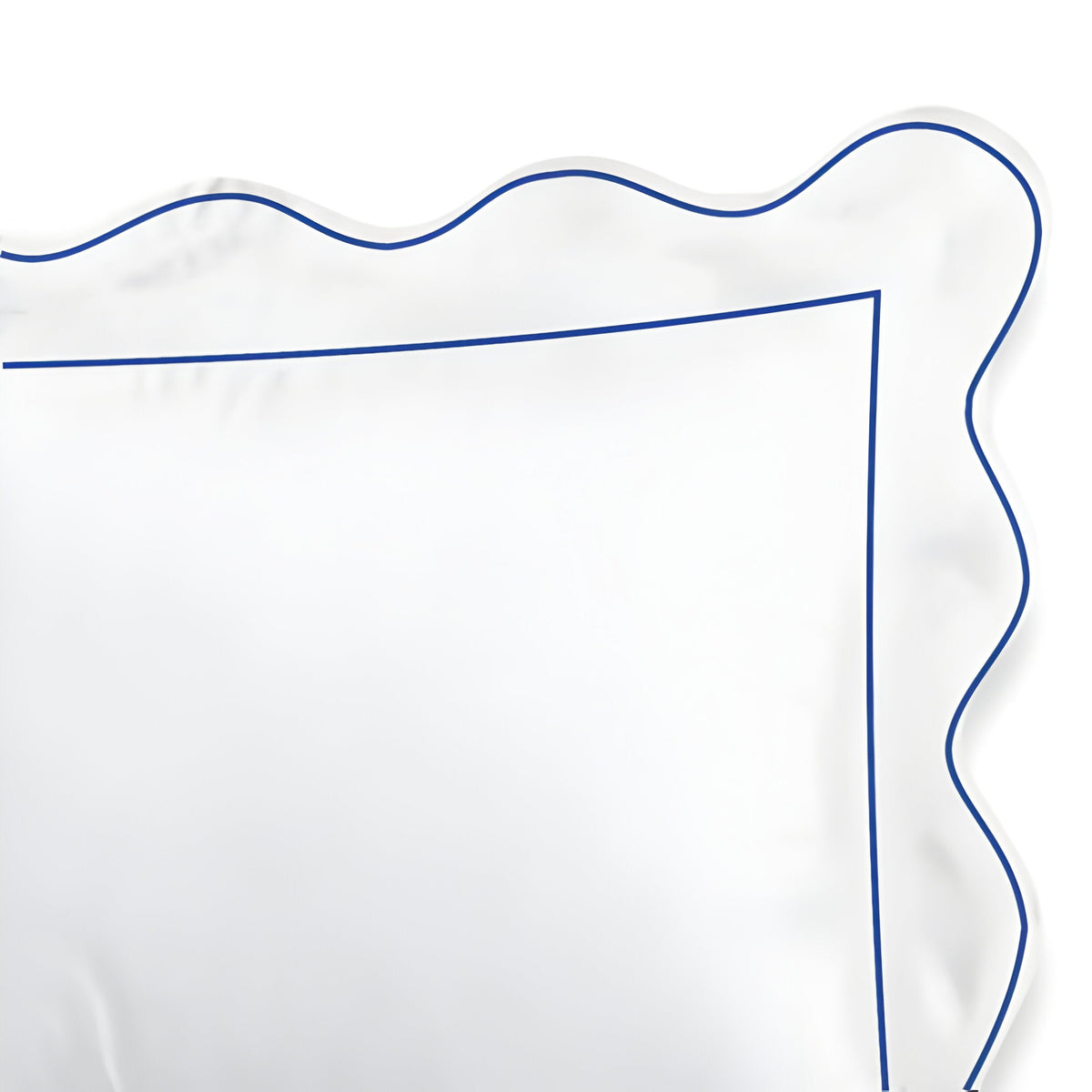 400TC Cotton Scallop Embroidery & Border Sateen Solid Duvet Cover Set