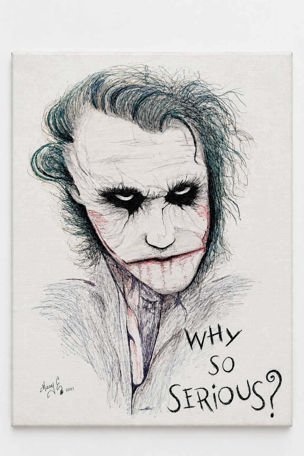 Retouched portrait drawing
