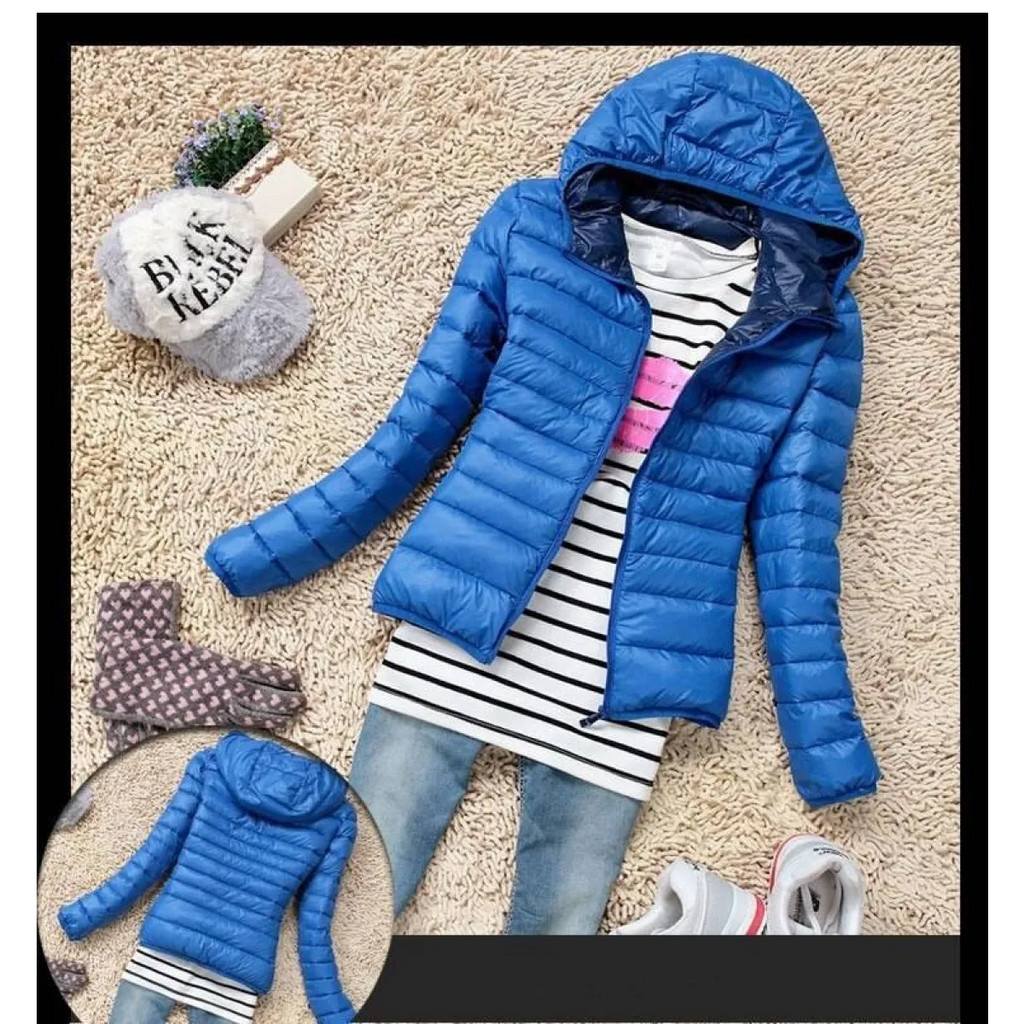 Stand Collar Hooded Winter Jacket