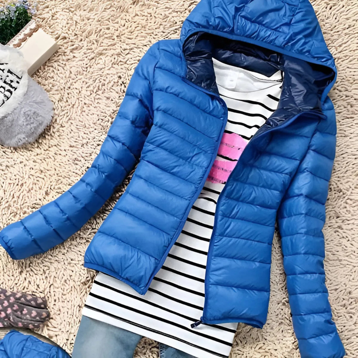 Stand Collar Hooded Winter Jacket