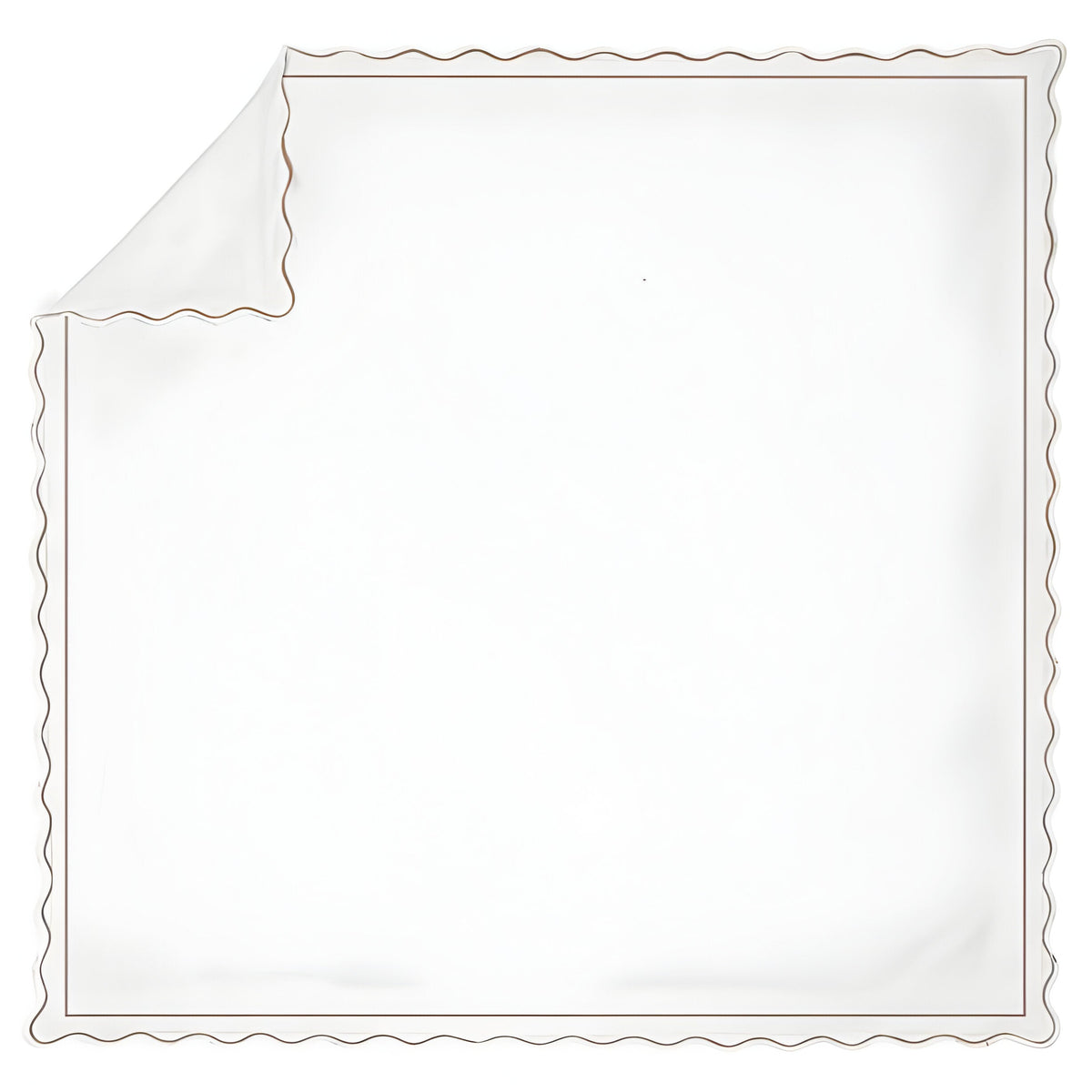 400TC Cotton Scallop Embroidery & Border Sateen Solid Duvet Cover Set