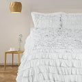 400TC Sateen Solid Cotton Waterfall Ruffle Duvet Cover Set