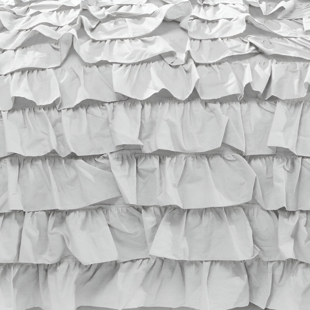 400TC Sateen Solid Cotton Waterfall Ruffle Duvet Cover Set