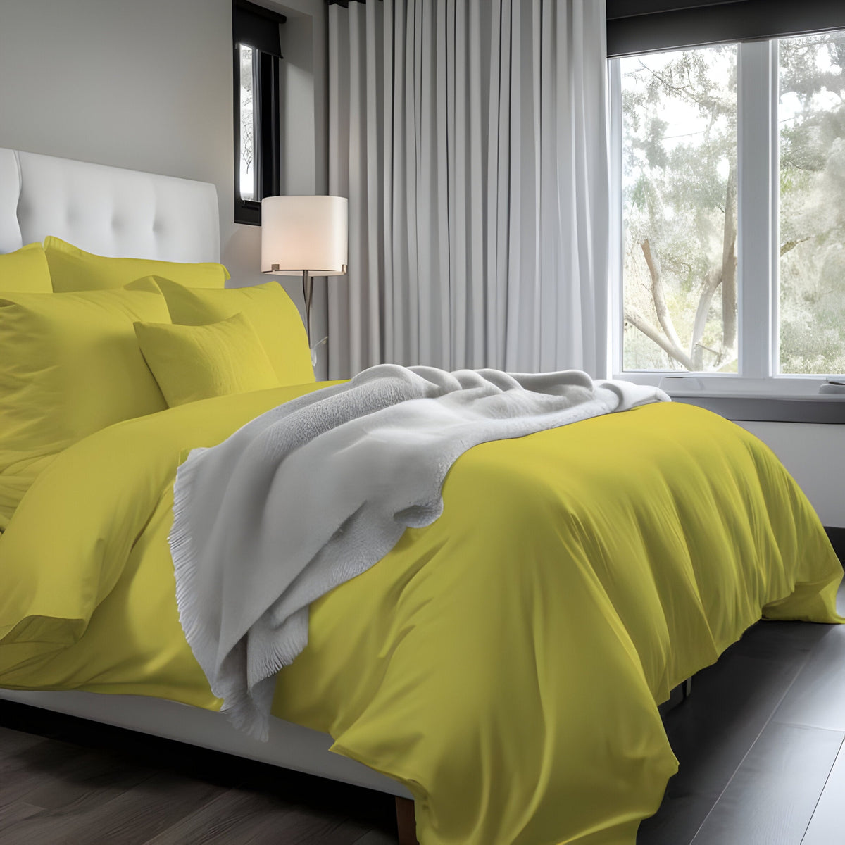 400TC Cotton Sateen Solid Duvet Cover Set